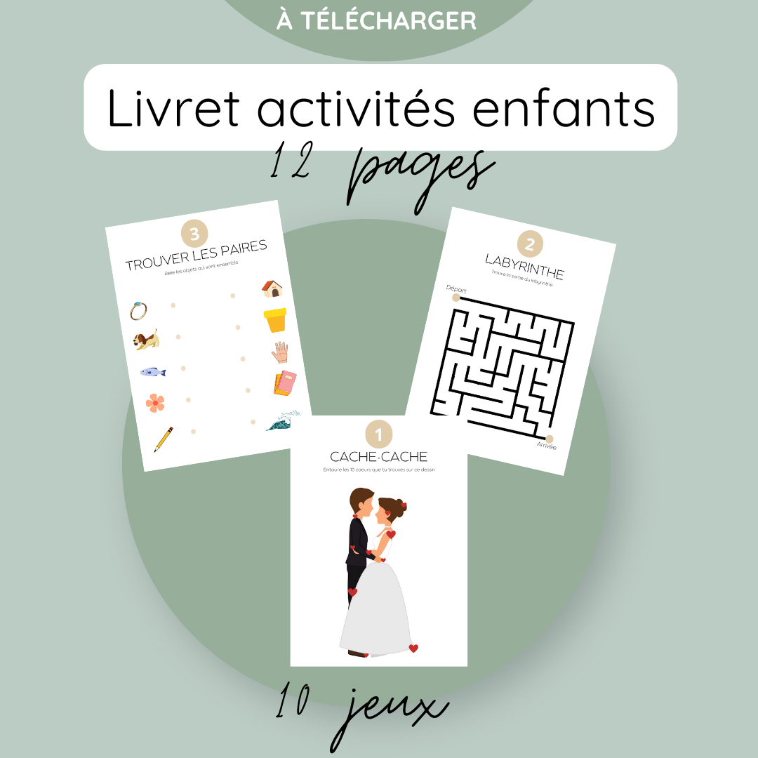 Livret activités enfants thème vert sauge