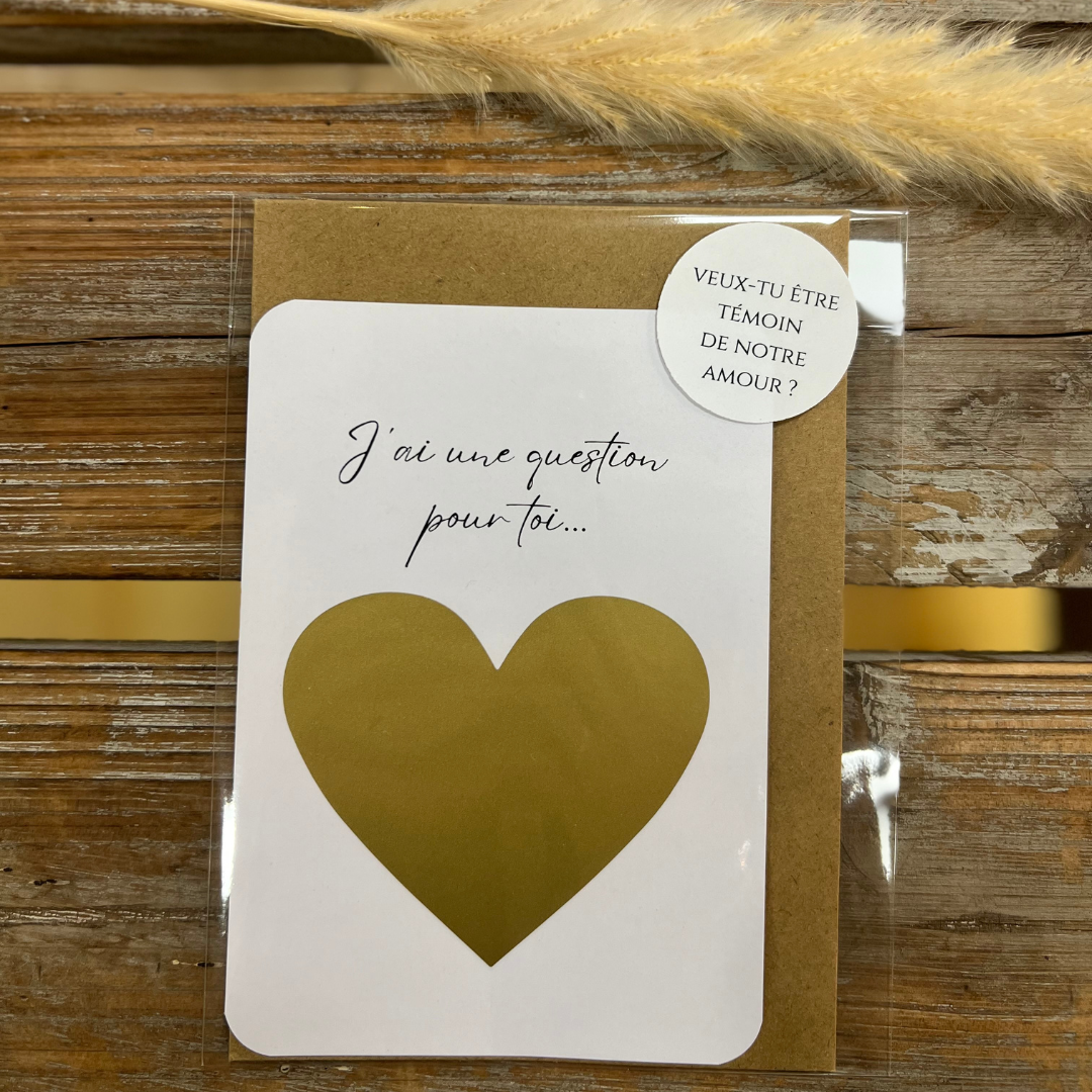 Carte à gratter "Veux-tu être témoin de notre amour ?"