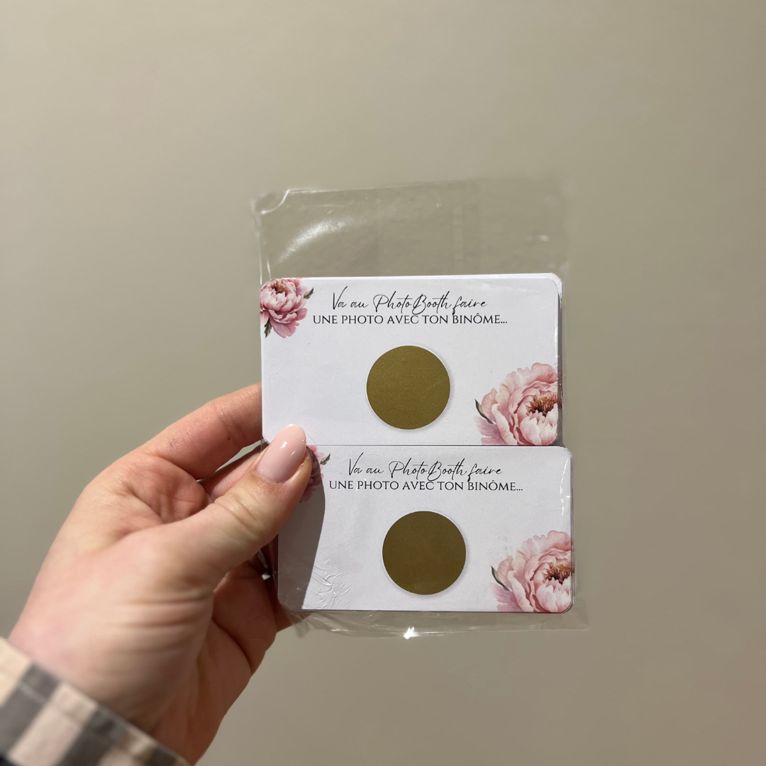 Jeu binômes PhotoBooth pivoines x50 cartes