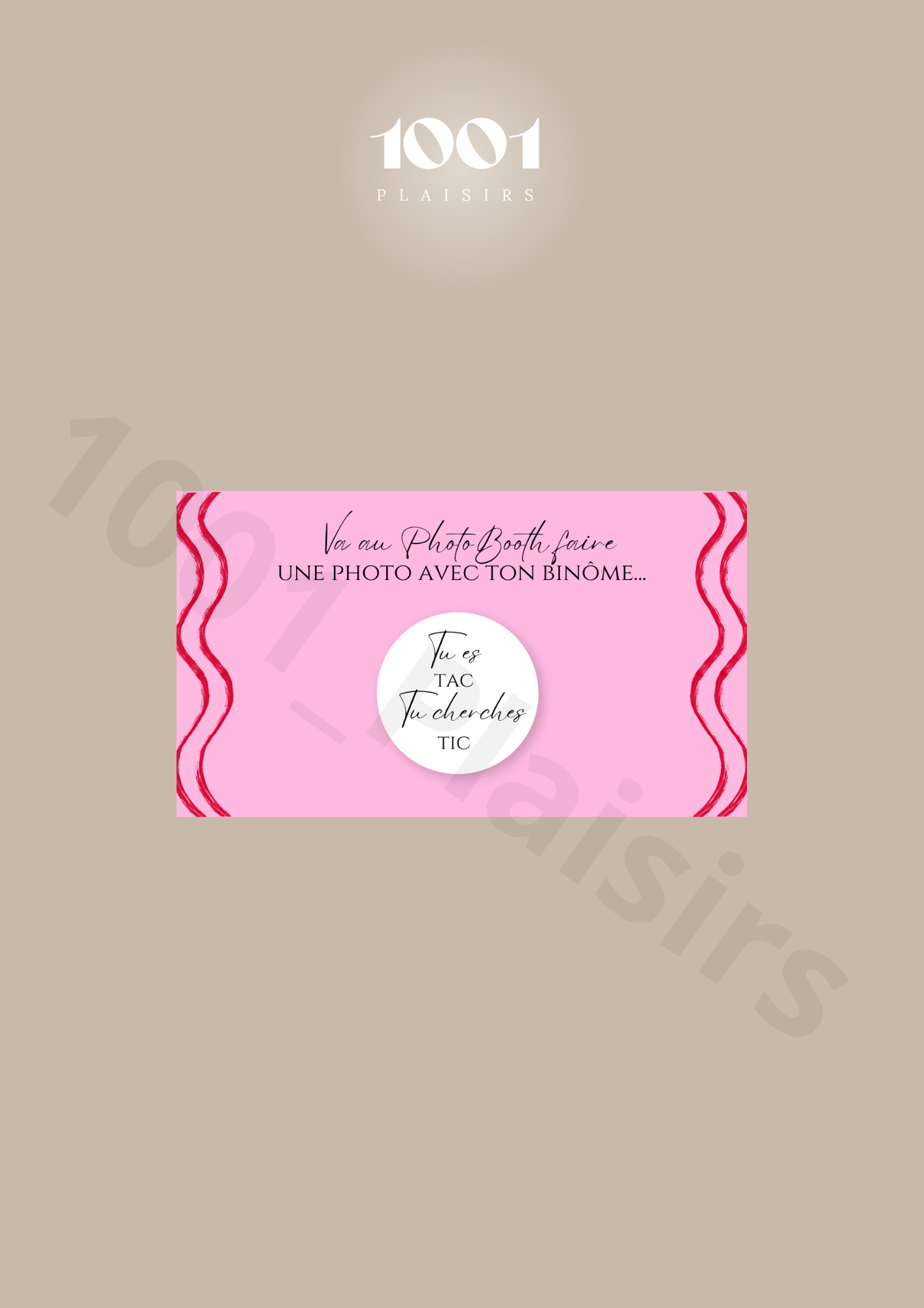 Jeu des binômes PhotoBooth (Lot de 10)