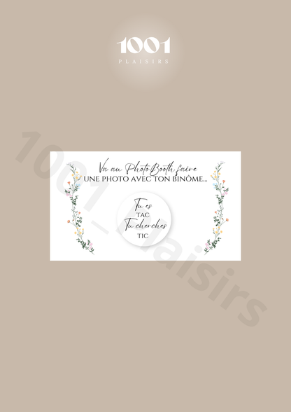 Jeu des binômes PhotoBooth (Lot de 10)