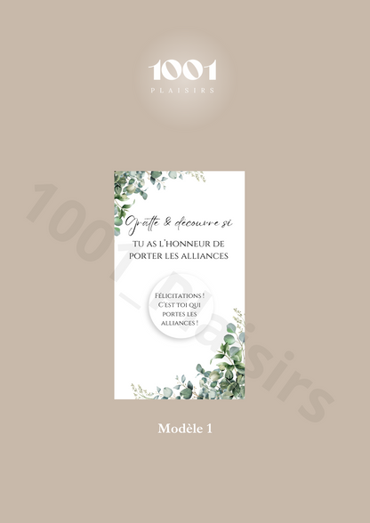 Cartes à gratter “Qui portera les alliances ?”