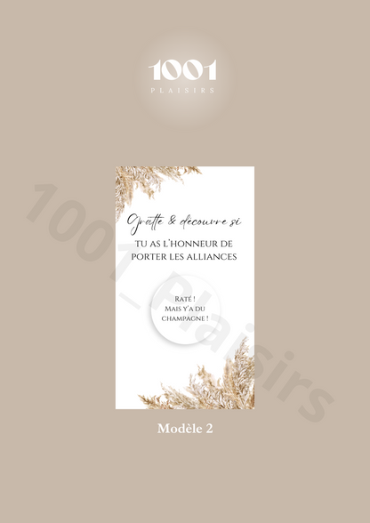 Cartes à gratter “Qui portera les alliances ?”