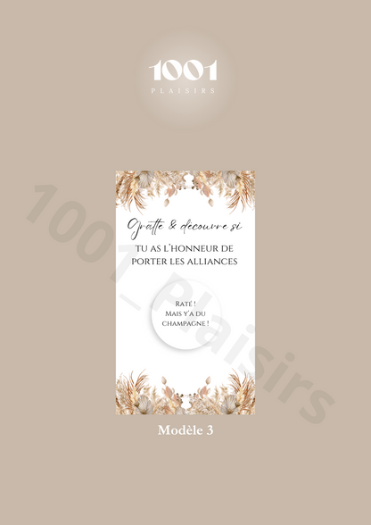 Cartes à gratter “Qui portera les alliances ?”