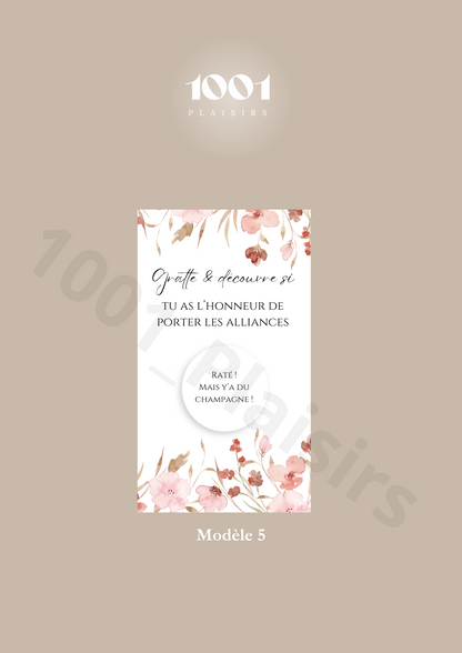 Cartes à gratter “Qui portera les alliances ?”