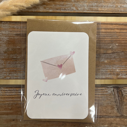 Cartes anniversaire + enveloppe kraft