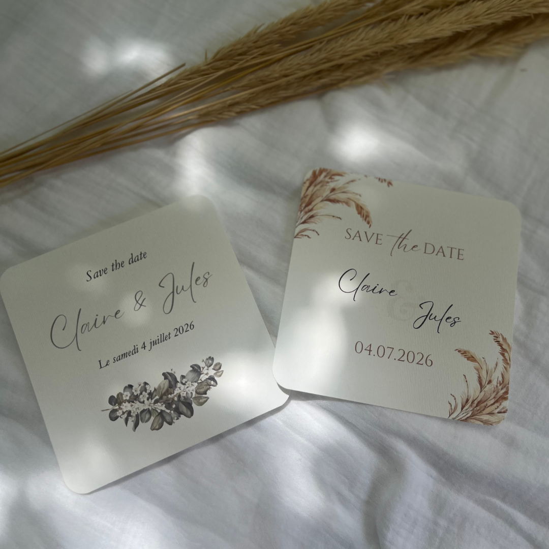 Save the Date – Modèles Pampa & Eucalyptus