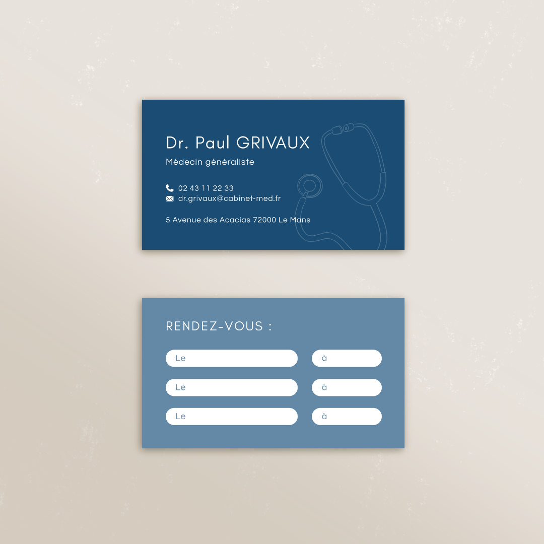 Cartes de visite pros pour rendez-vous