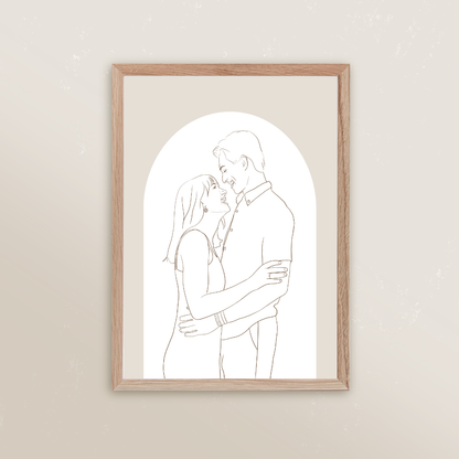 Illustration sur mesure au trait version numérique