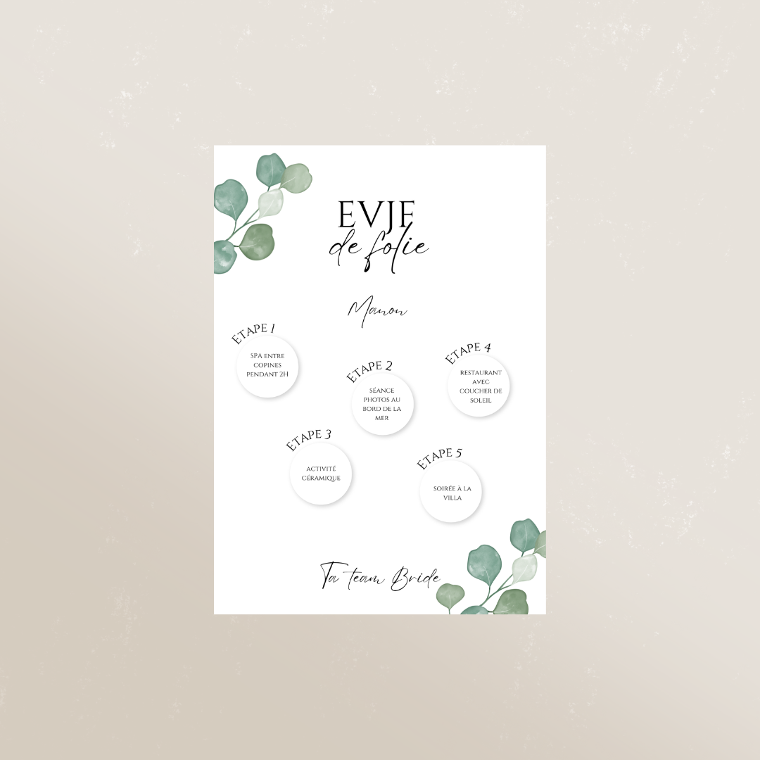 Programme à gratter EVJF