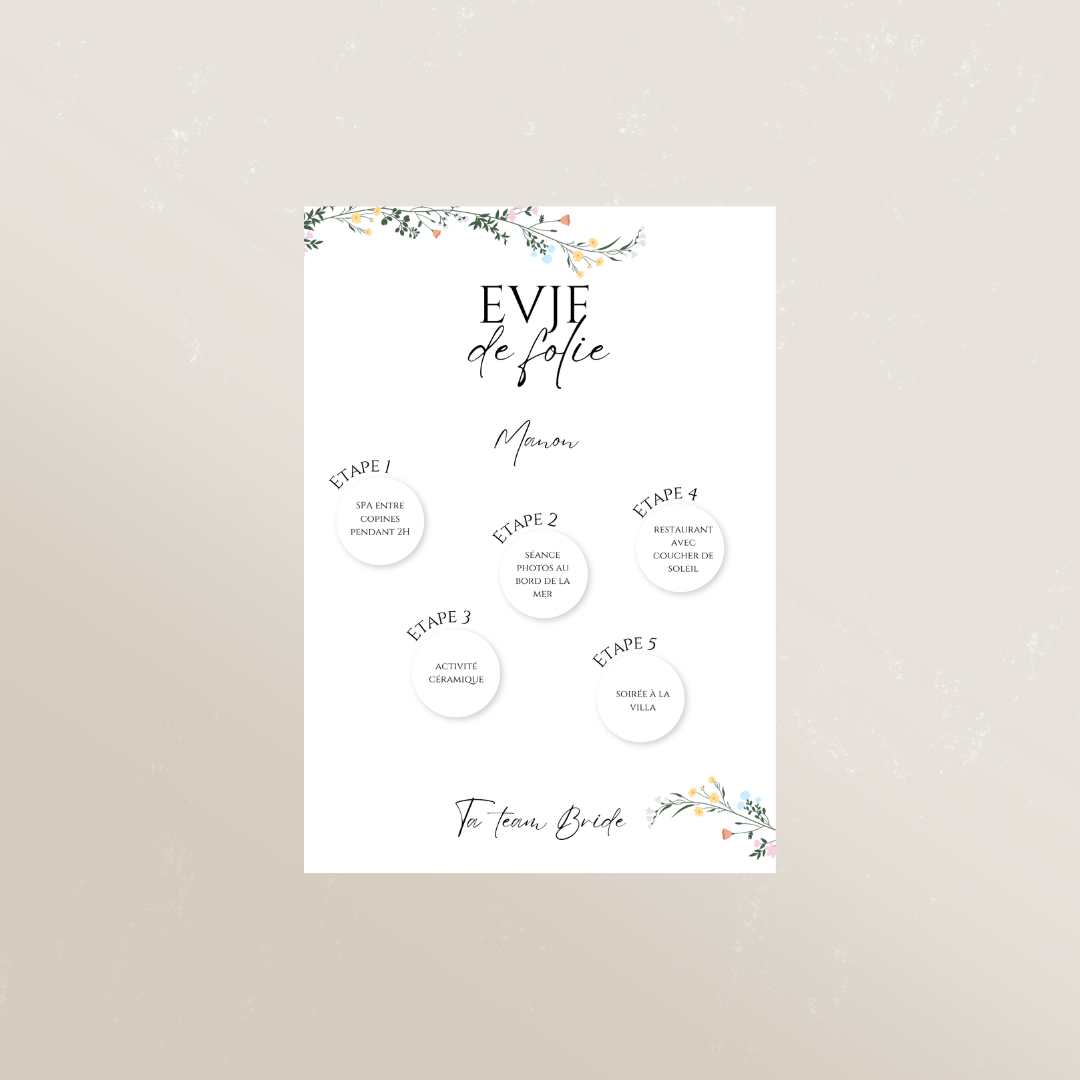 Programme à gratter EVJF