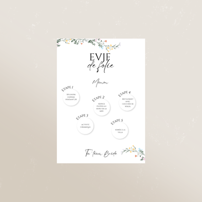 Programme à gratter EVJF