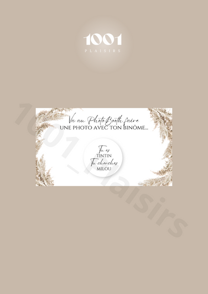 Jeu des binômes PhotoBooth (Lot de 10)