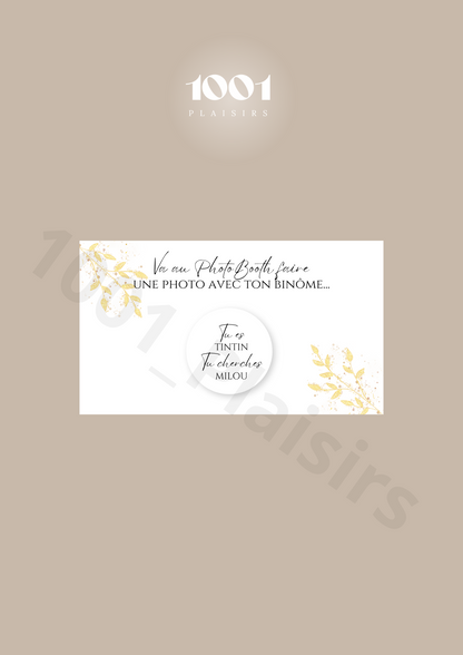 Jeu des binômes PhotoBooth (Lot de 10)