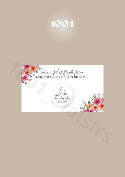 Jeu des binômes PhotoBooth (Lot de 10)