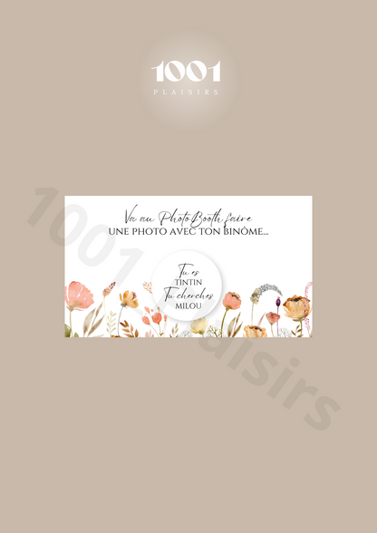 Jeu des binômes PhotoBooth (Lot de 10)