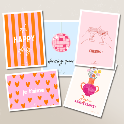 Cartes anniversaire + enveloppe blanche