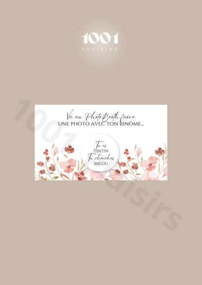 Jeu des binômes PhotoBooth (Lot de 10)