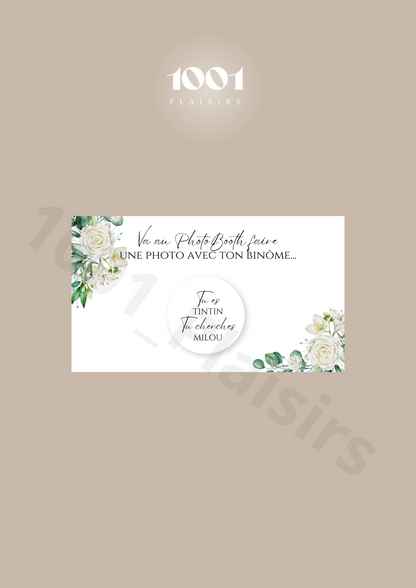 Jeu des binômes PhotoBooth (Lot de 10)