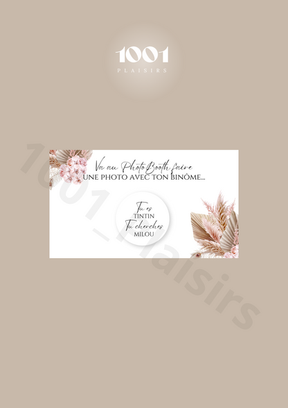 Jeu des binômes PhotoBooth (Lot de 10)