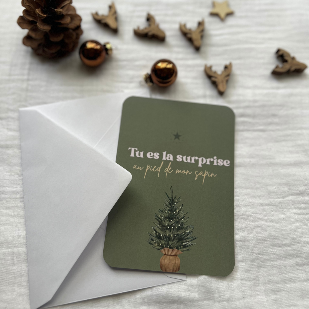 Carte Noël + enveloppe blanche