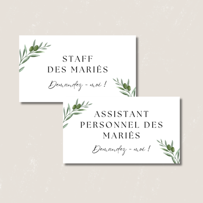 Badge staff des marié(e)s