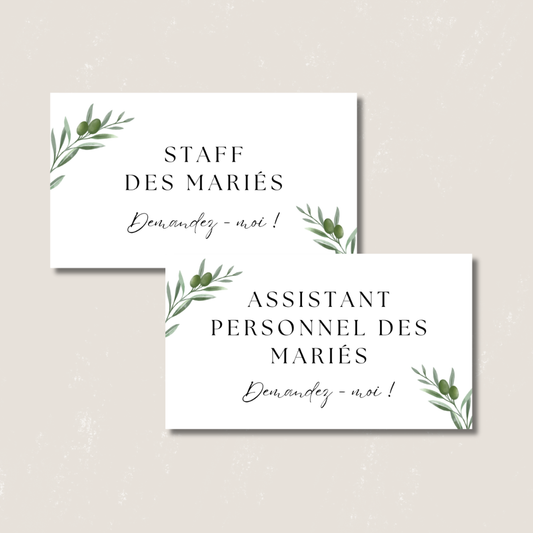 Badge staff des marié(e)s