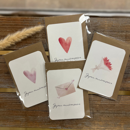 Cartes anniversaire + enveloppe kraft
