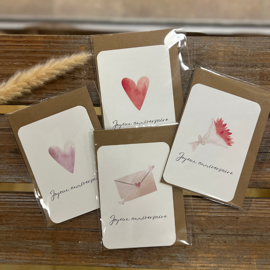 Cartes anniversaire + enveloppe kraft