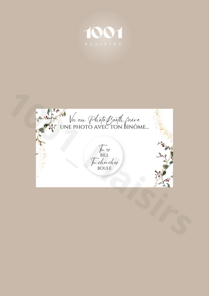 Jeu des binômes PhotoBooth (Lot de 10)