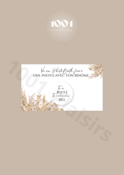 Jeu des binômes PhotoBooth (Lot de 10)