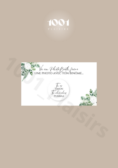 Jeu des binômes PhotoBooth (Lot de 10)