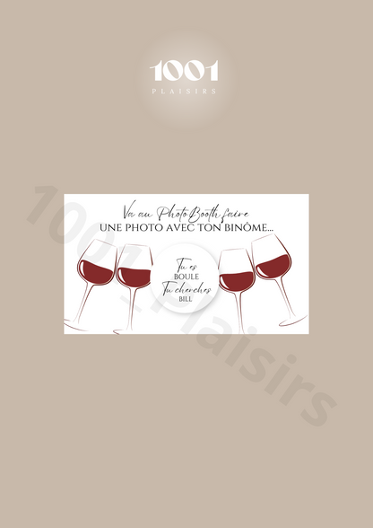 Jeu des binômes PhotoBooth (Lot de 10)