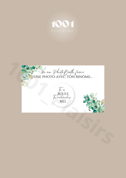 Jeu des binômes PhotoBooth (Lot de 10)