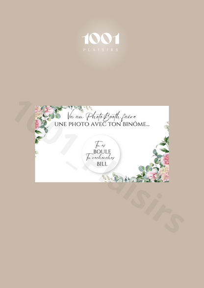 Jeu des binômes PhotoBooth (Lot de 10)