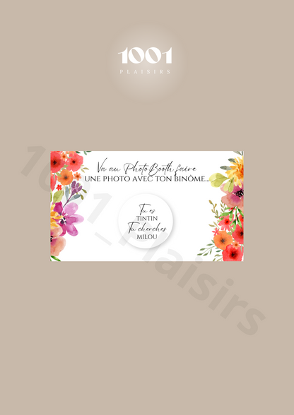 Jeu des binômes PhotoBooth (Lot de 10)