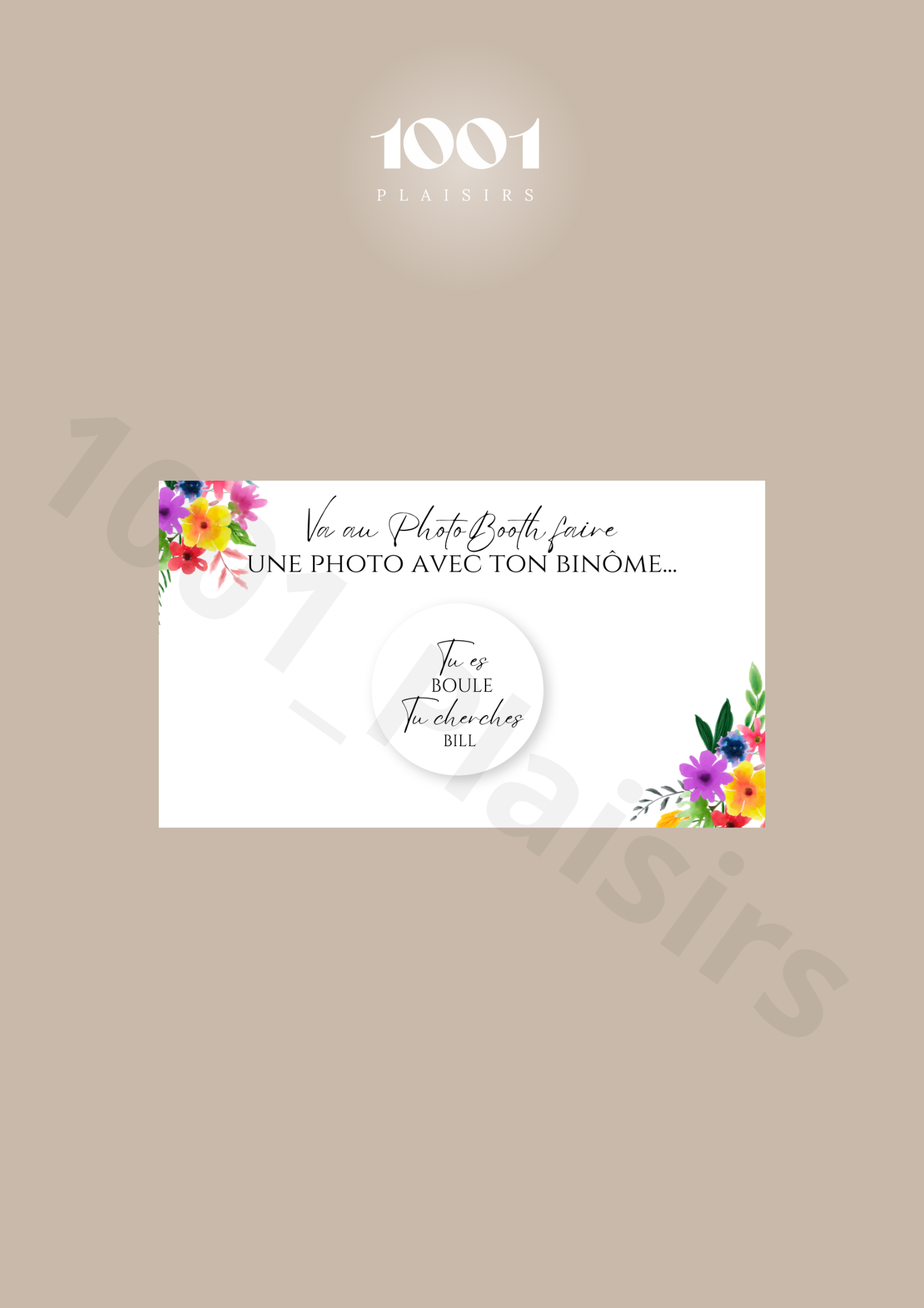 Jeu des binômes PhotoBooth (Lot de 10)