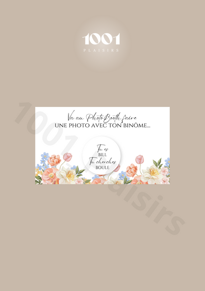 Jeu des binômes PhotoBooth (Lot de 10)