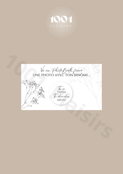 Jeu des binômes PhotoBooth (Lot de 10)