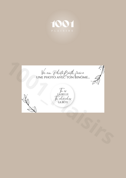 Jeu des binômes PhotoBooth (Lot de 10)