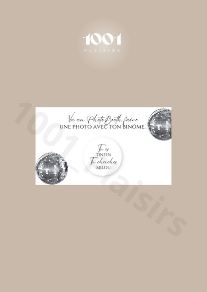 Jeu des binômes PhotoBooth (Lot de 10)