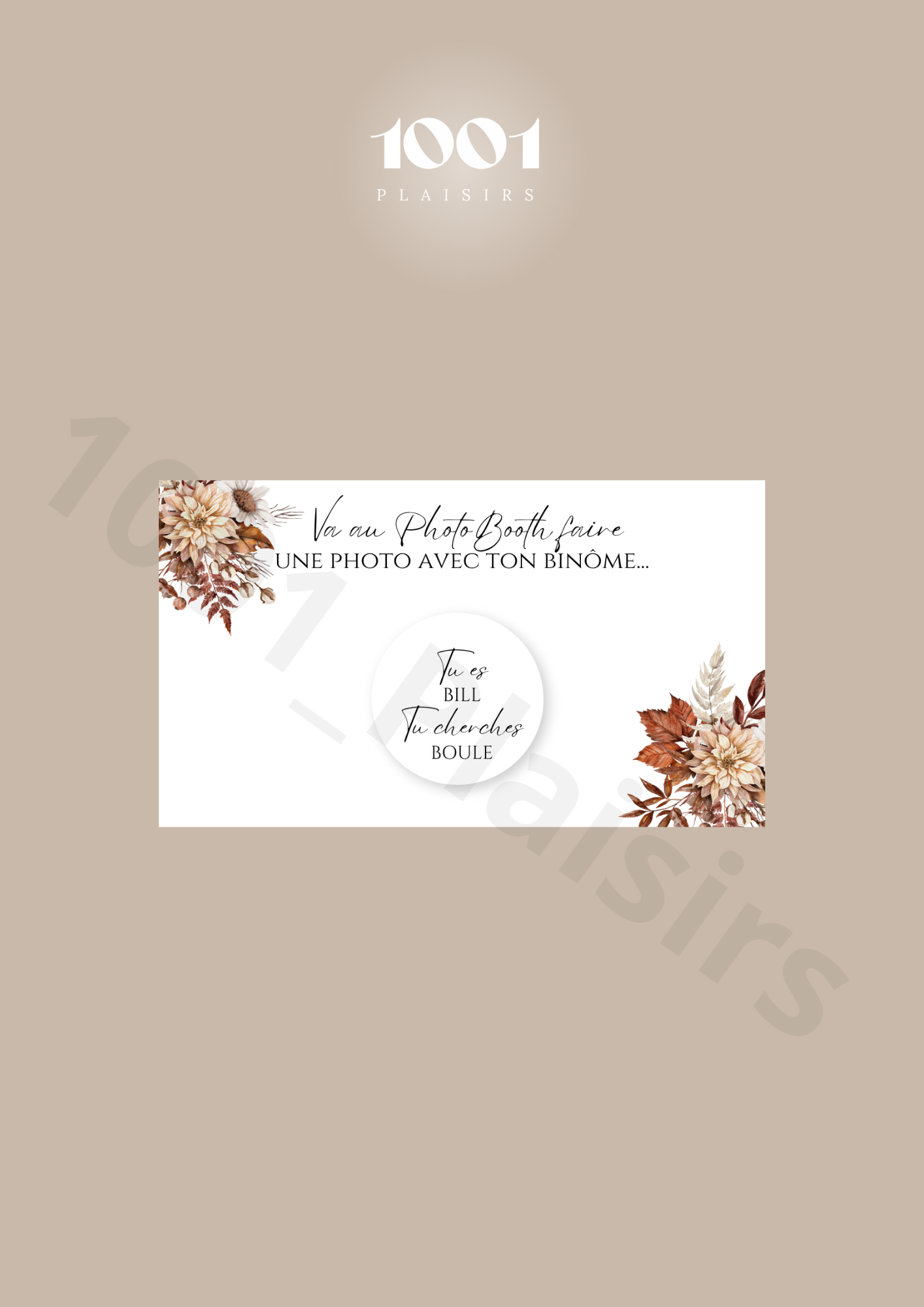 Jeu des binômes PhotoBooth (Lot de 10)