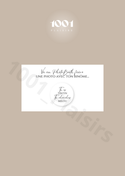 Jeu des binômes PhotoBooth (Lot de 10)