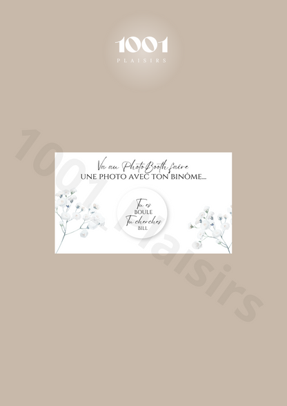 Jeu des binômes PhotoBooth (Lot de 10)