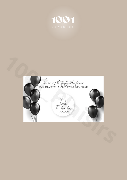 Jeu des binômes PhotoBooth (Lot de 10)
