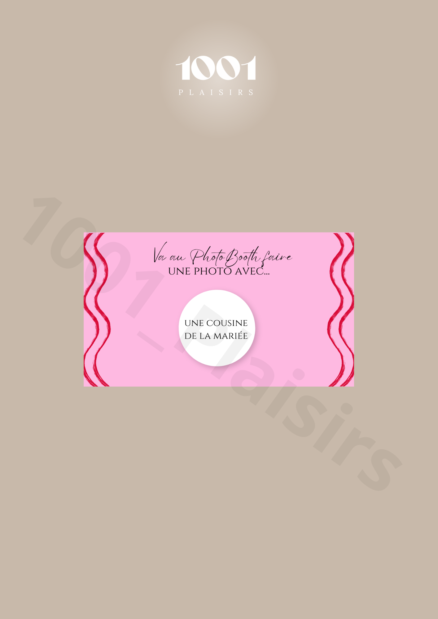 Jeu PhotoBooth caractéristiques / prénoms (Lot de 10)