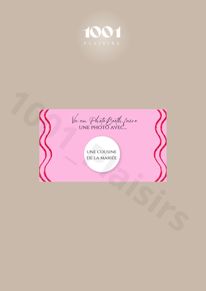 Jeu PhotoBooth caractéristiques / prénoms (Lot de 10)