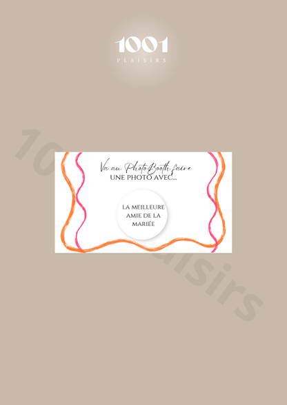 Jeu PhotoBooth caractéristiques / prénoms (Lot de 10)