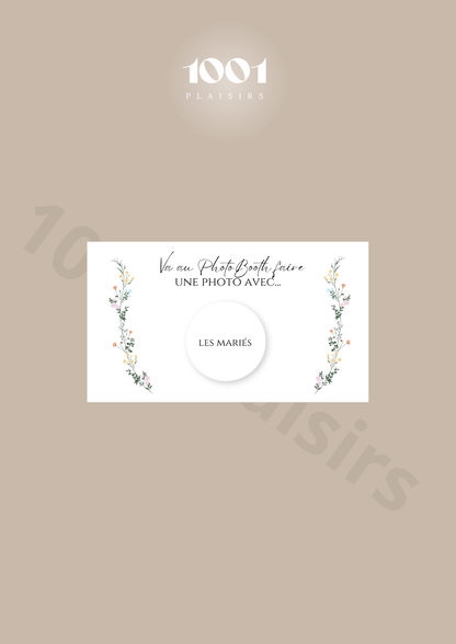 Jeu PhotoBooth caractéristiques / prénoms (Lot de 10)