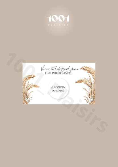 Jeu PhotoBooth caractéristiques / prénoms (Lot de 10)